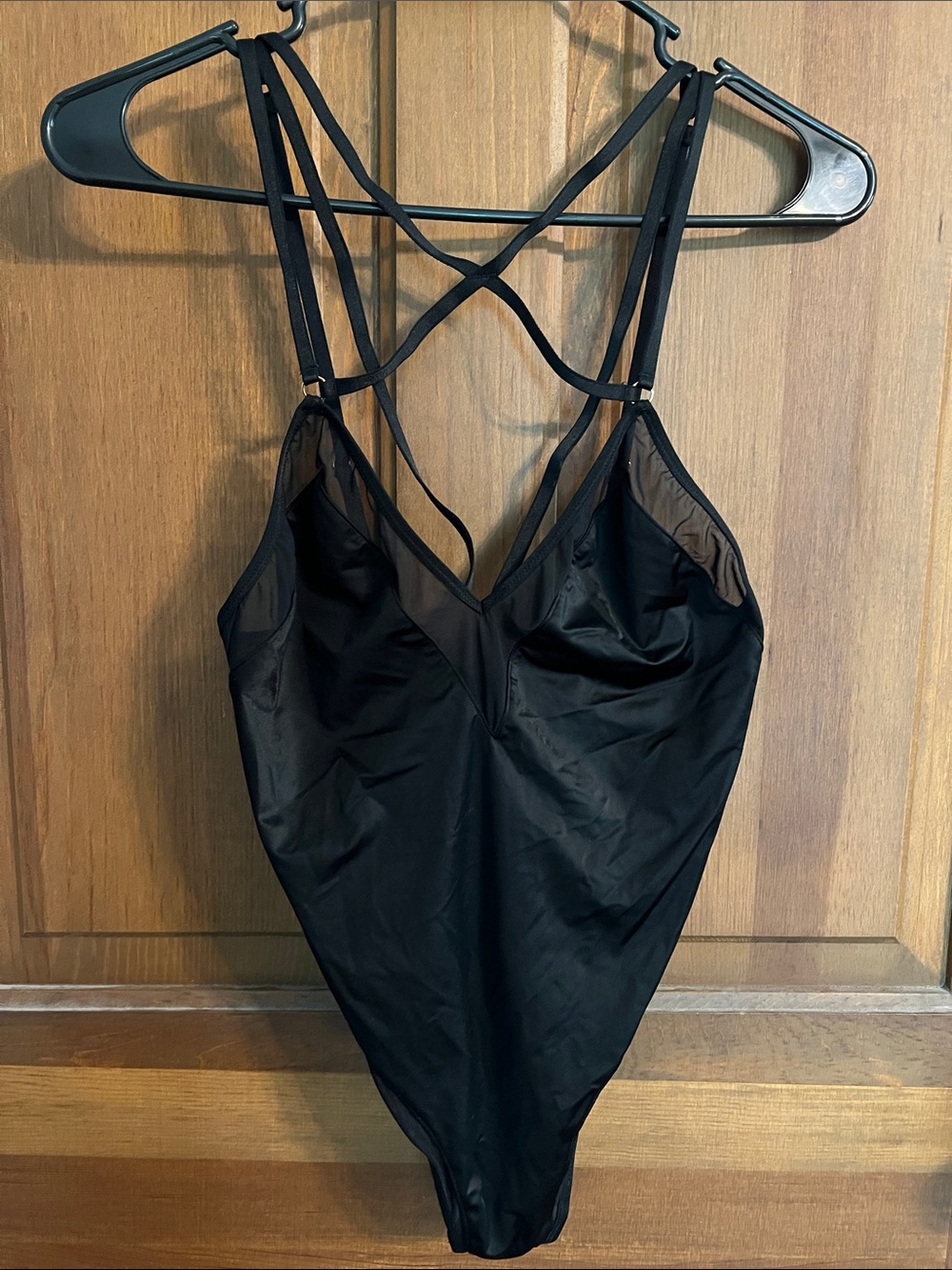Victoria's Secret Black Strappy Bodysuit Teddy